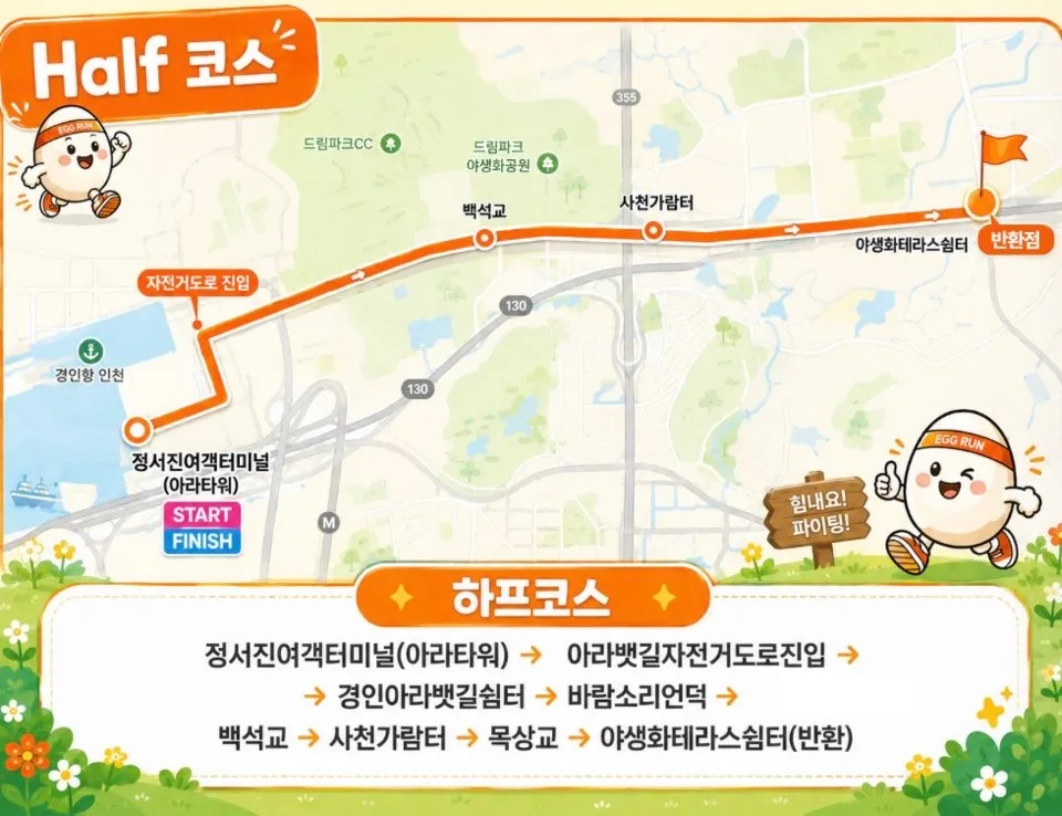 계란마라톤 하프코스 계란마라톤 하프코스