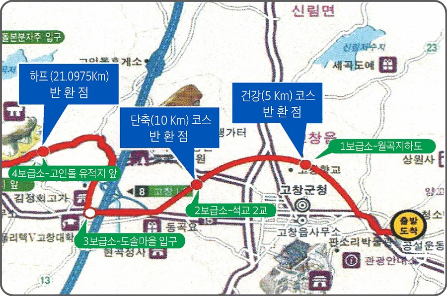 고창고인돌마라톤대회 하프코스 고창고인돌마라톤대회 하프코스
