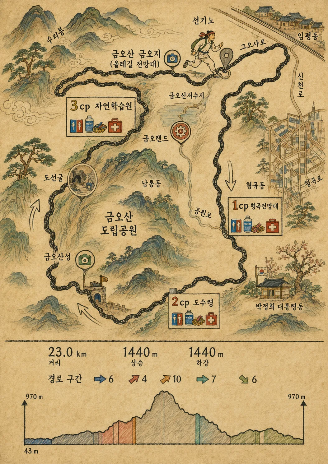 구미금오산트레일레이스23k 코스맵 구미금오산트레일레이스23k 코스맵